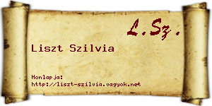 Liszt Szilvia névjegykártya